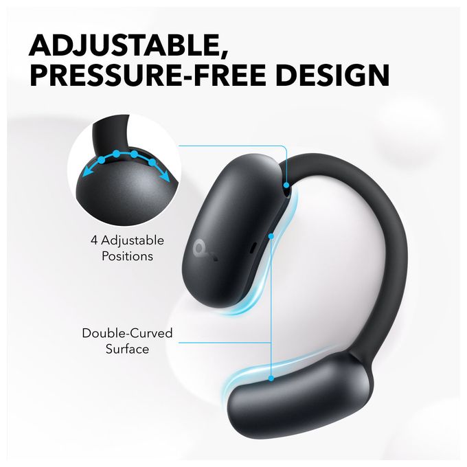 Ohraufliegender Bluetooth Kopfhörer kabellos IP55  AeroFit 2 (Schwarz) 