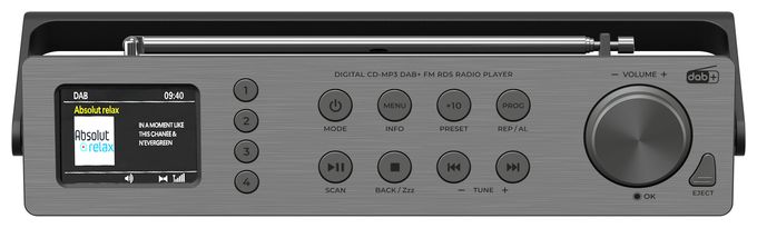 DAB+, FM Radio Tragbar  RCD1190SW (Schwarz) 