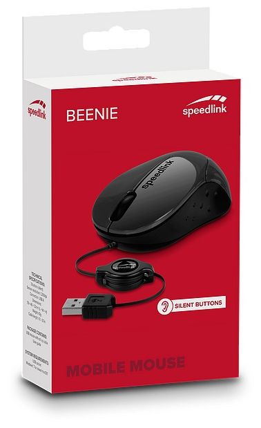 1200 DPI Büro Maus  Beenie (Schwarz) 