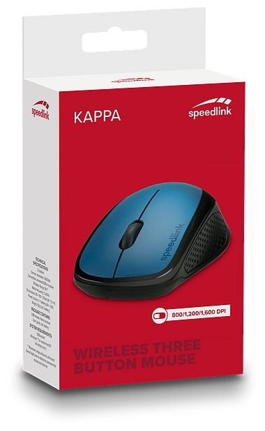 1600 DPI Büro Maus Optisch  Kappa (Schwarz, Blau) 