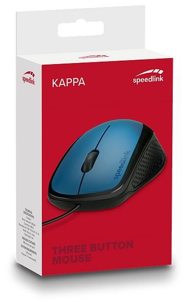 1000 DPI Büro Maus Optisch  Kappa (Schwarz, Blau) 