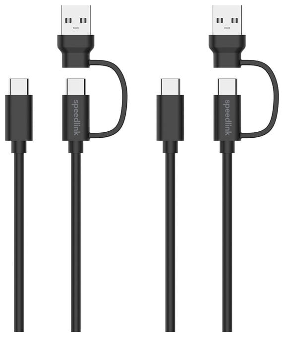 Stecker Rundkabel USB A/USB C auf USB C 3 m  SL-460101-BK (Schwarz) 
