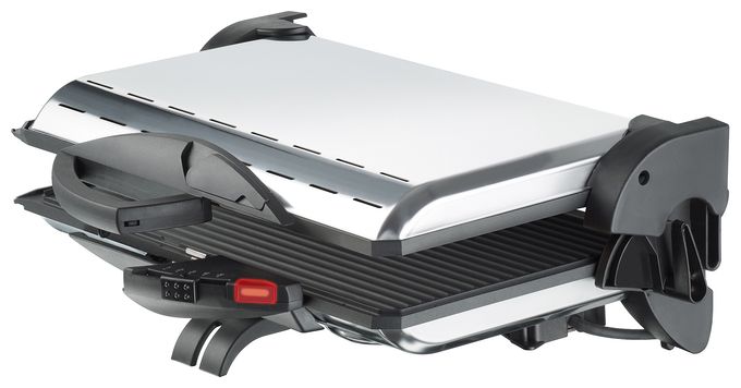 2000 W mit 370 x 230 mm Fläche  PG4.3 Kontaktgrill (Schwarz/Chrom) 