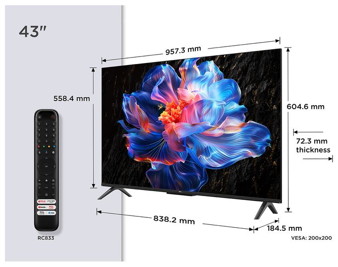 LED 109,2 cm (43 Zoll) Fernseher 4K Ultra HD VESA 200 x 200 mm 43P69K 