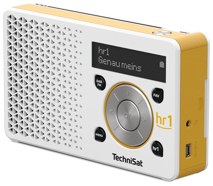 DAB, DAB+, UKW Radio Tragbar  Digitradio 1 hr1 Edition (Weiß, Gelb) 