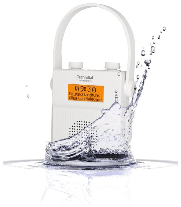 Bluetooth DAB+, FM Radio Tragbar Wasserfest IPX5  Digitradio 30 V2 (Weiß) 