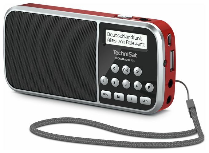 DAB+, FM Radio Tragbar  TechniRadio RDR (Schwarz, Rot) 