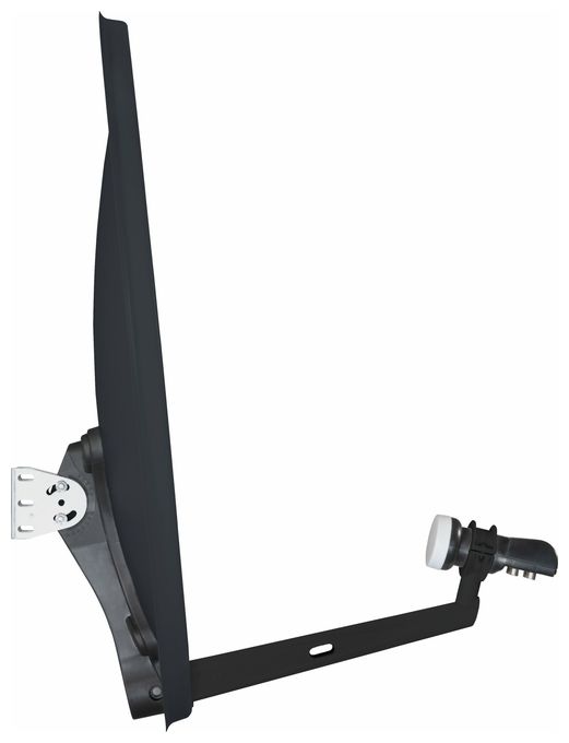 70 cm Stahl Sat-Spiegel  Technitenne 70 Quattro-Switch-LNB digitale Sat Antenne (Schwarz) 