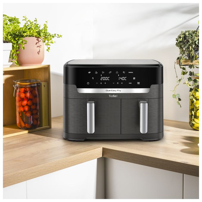 Doppel Heißluftfritteuse 11 l 2020 W  EY942HE0 Easy Fry Dual XXL (Grau) 