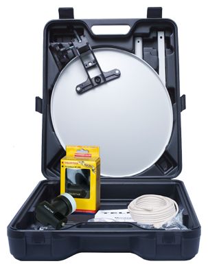 35 cm Stahl Sat-Spiegel  35 Camping-Anlage ohne Receiver 35 (Weiß) 