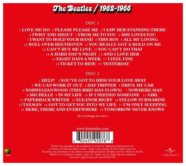 The Beatles - The Beatles 1962 - 1966 (Red Album 2CD) 