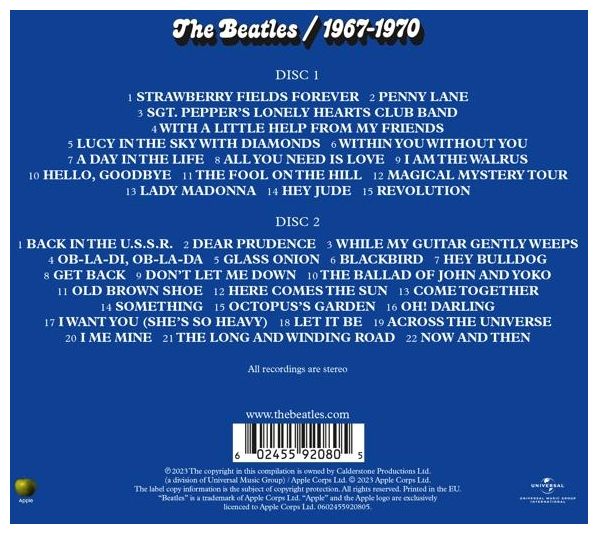 The Beatles - The Beatles 1967 - 1970 (Blue Album 2CD) 