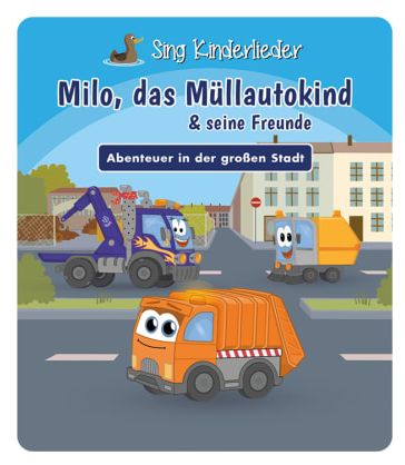60 min  11000604 Sing Kinderlieder: Milo, das Müllauto-Kind & seine Freunde - Abenteuer in der großen Stadt (Schwarz, Orange) 
