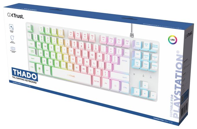 LED Gaming Tastatur USB  GXT833PS Thado TKL (Weiß) 