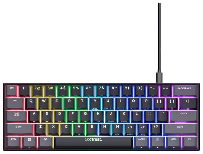 RGB-LED Gaming Tastatur USB  GXT867 Acira (Schwarz, Grau) 