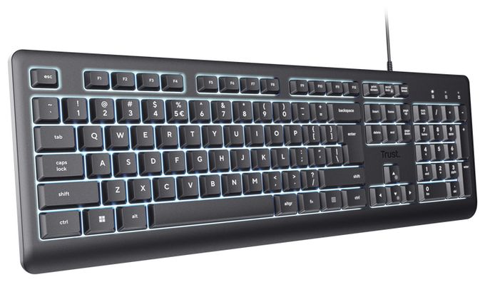 Heimbüro Tastatur USB  Primo Beleuchtete (Schwarz) 