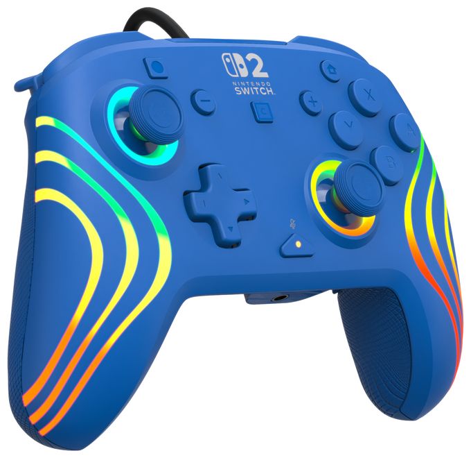 Gamepad für Nintendo Switch, Nintendo Switch 2, Nintendo Switch OLED  Afterglow Wave Wired Controller (Blau) 