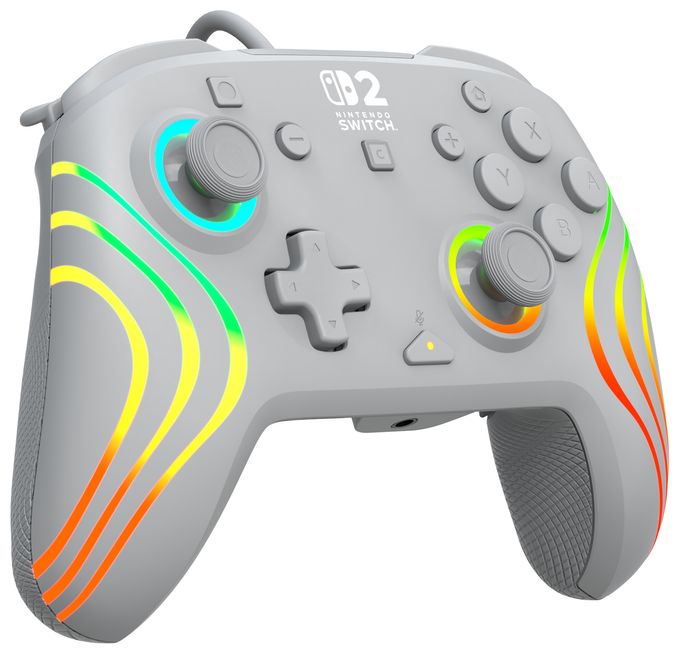Gamepad für Nintendo Switch, Nintendo Switch 2, Nintendo Switch OLED  Afterglow Wave Wired Controller (Grau) 