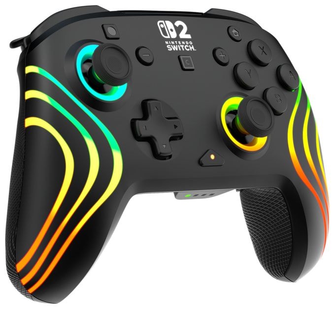 Gamepad für Nintendo Switch, Nintendo Switch 2, Nintendo Switch Lite, Nintendo Switch OLED  Afterglow Wave Wireless Controller (Schwarz) 