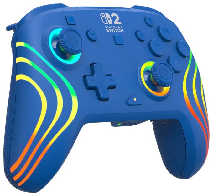 Gamepad für Nintendo Switch, Nintendo Switch 2, Nintendo Switch Lite, Nintendo Switch OLED  Afterglow Wave Wireless Controller (Blau) 