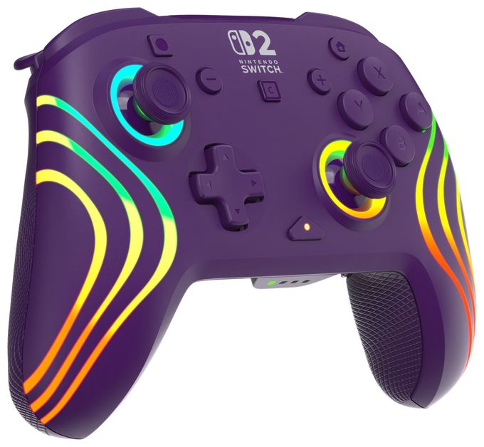 Gamepad für Nintendo Switch, Nintendo Switch 2, Nintendo Switch Lite, Nintendo Switch OLED  Afterglow Wave Wireless Controller (Violett) 