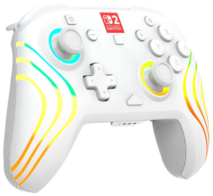 Gamepad für Nintendo Switch, Nintendo Switch 2, Nintendo Switch Lite, Nintendo Switch OLED  Afterglow Wave Wireless Controller (Weiß) 