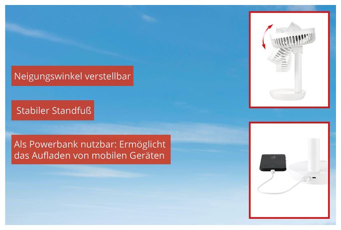 Ventilator Tisch neigbar  86710 Breezy (Grau, Weiß) 