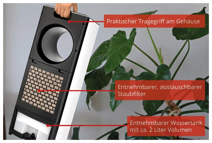 Turmventilator Stand  Fresh (Grau, Weiß) 
