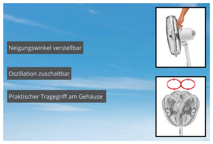 Ventilator Stand neigbar  Silverline (Silber, Weiß) 