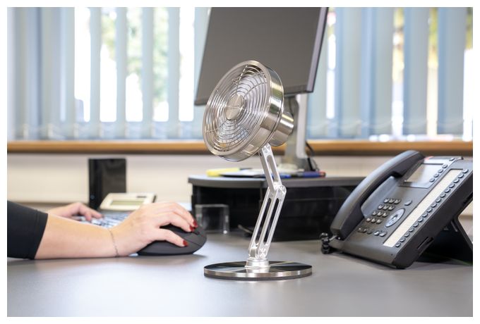  Steel Flex Akku-Tischventilator (Chrom) 