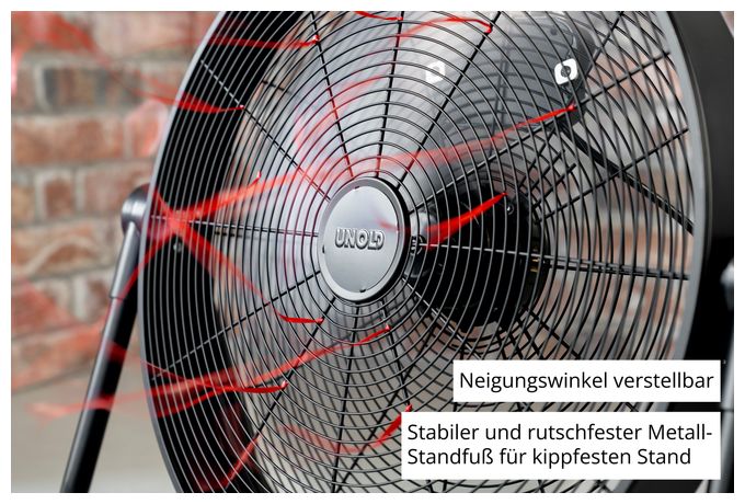 Turmventilator Stand neigbar 41 dB  Windmaschine Black Steel (Schwarz) 