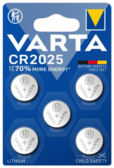 LITHIUM Coin CR2025 (Knopfzellenbatterie, 3V) 5er-Pack 