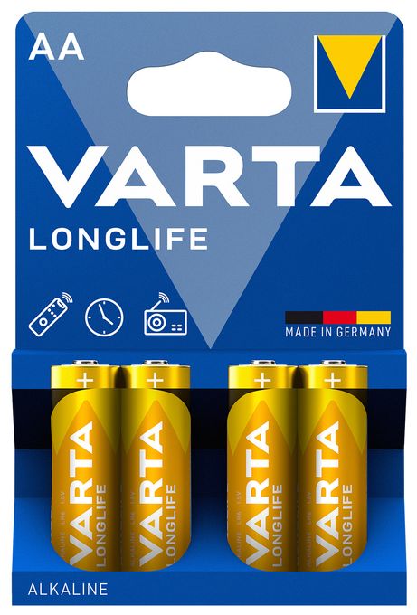 AA Alkali 1,5 V 4 Stück  Longlife Batterie (Gold/Gelb) 