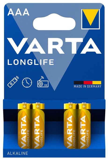 AAA Alkali 1,5 V 4 Stück  Longlife Batterie (Gold/Gelb) 