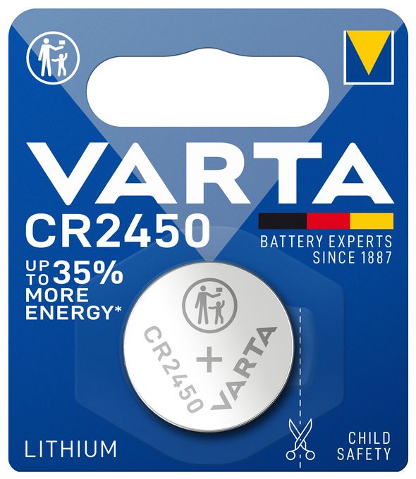 CR2450 Lithium 3 V 1 Stück  Lithium Coin Knopfzelle (Metallisch) 
