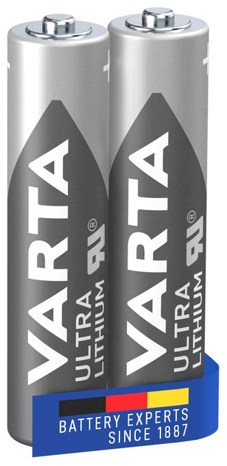 AAA Lithium 1,5 V 2 Stück  Ultra Lithium Batterie (Grau/Silber) 