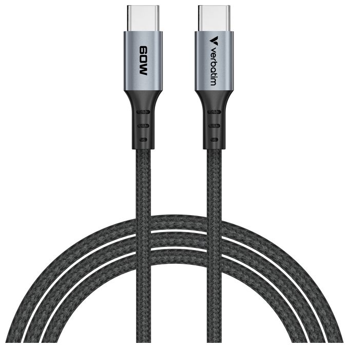 0,48 Gbit/s Stecker Rundkabel USB C auf USB C bis 100 W 1,2 m  31845 (Schwarz) 