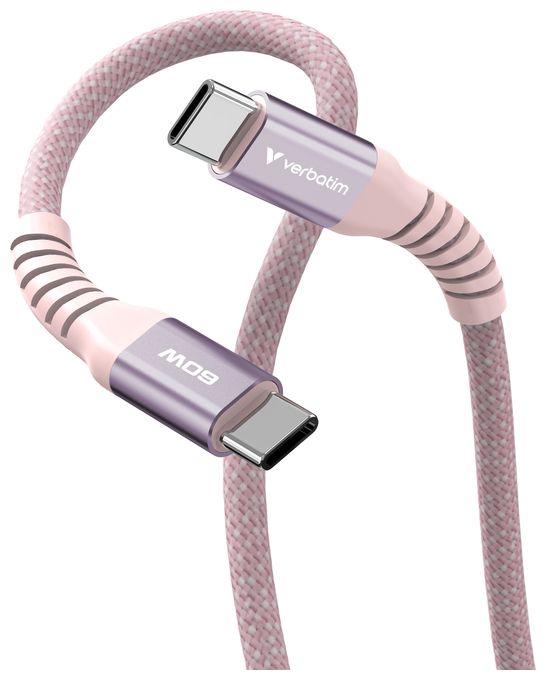 0,48 Gbit/s Stecker Rundkabel USB C auf USB C bis 60 W 1,2 m  31853 (Pink) 
