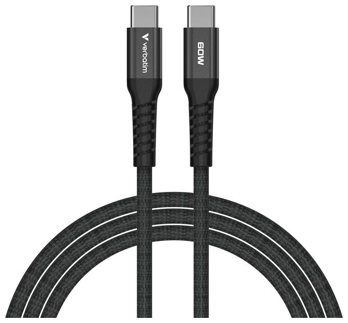 0,48 Gbit/s Stecker Rundkabel USB C auf USB C bis 60 W 1,2 m  31859 (Schwarz) 