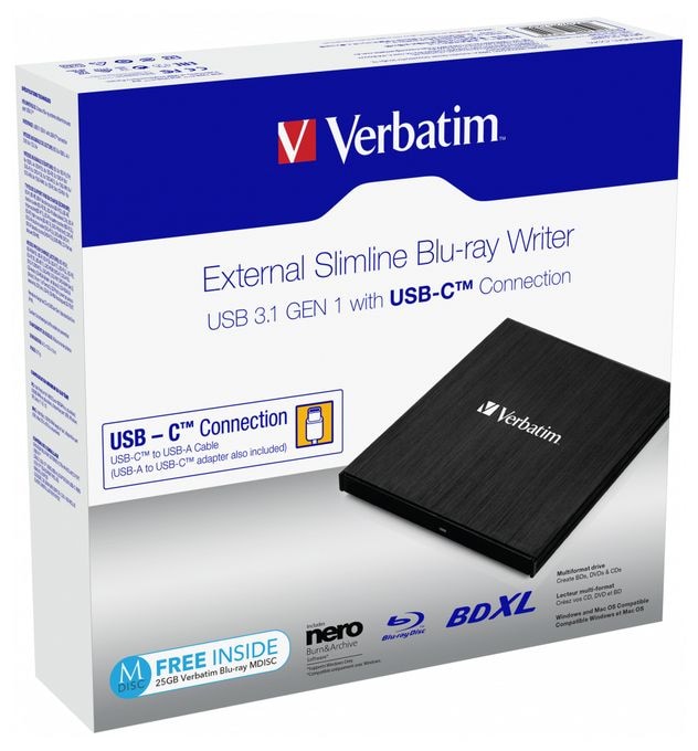 43889 Slimline externer Blu-ray Brenner USB-C 