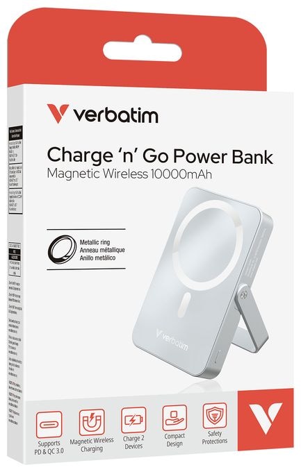 10000 mAh Powerbank USB Typ-C Kabelloses Laden  Charge 'n' Go Magnetic Wireless (Blau) 