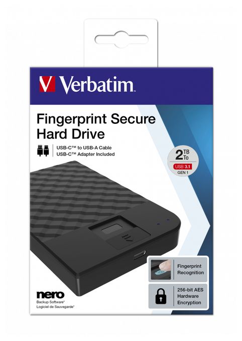 Fingerprint Secure Tragbare Festplatte 2 TB 