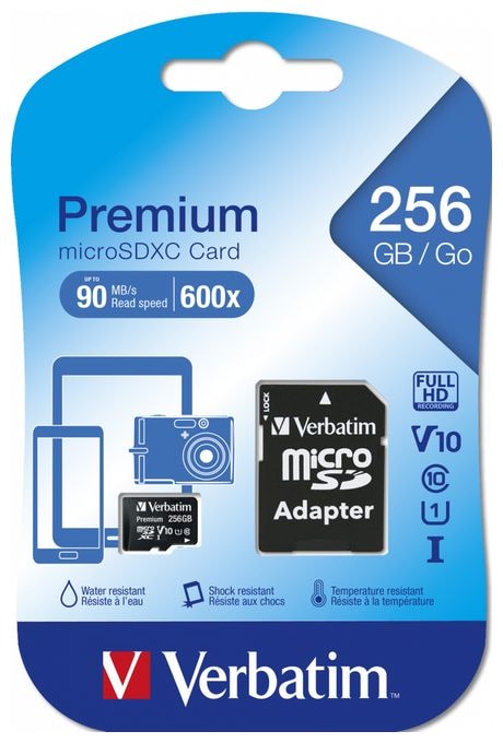 MicroSDXC Speicherkarte 256 GB Klasse 10 Premium 
