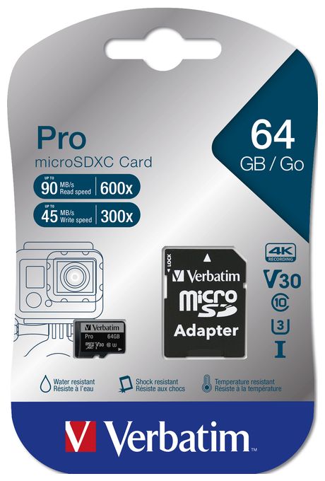 MicroSDXC Speicherkarte 64 GB Klasse 10 Pro 