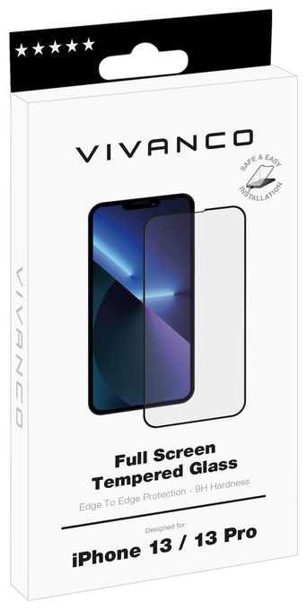Klare Bildschirmschutzfolie gehärtetes Glas 9H für  Apple iPhone 13, iPhone 13 Pro Stoßfest, Staubresistent, Ölbeständig, Kratzresistent, Splitterfrei 62845 