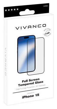 Klare Bildschirmschutzfolie Glas 9H für  Apple iPhone 15 Stoßfest, Schmutzabweisend, Schlagfest, Kratzresistent 63882 