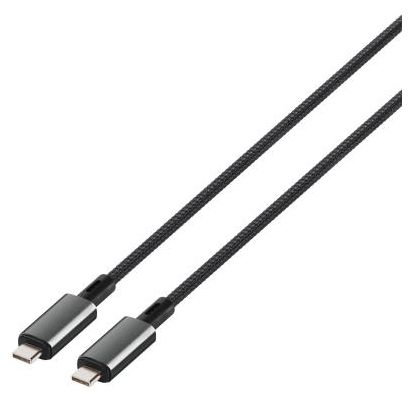 10 Gbit/s Stecker Rundkabel USB C auf USB C bis 100 W 0,5 m  64010 (Schwarz) 