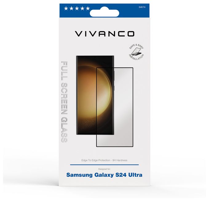 Klare Bildschirmschutzfolie gehärtetes Glas 9H für  Samsung Galaxy S24 Ultra Schmutzabweisend, Schlagfest, Kratzresistent, Splitterfrei 64074 