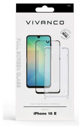 Klare Bildschirmschutzfolie gehärtetes Glas 9H für  Apple iPhone 16e (2025) Stoßfest, Schmutzabweisend, Schlagfest, Kratzresistent 64492 