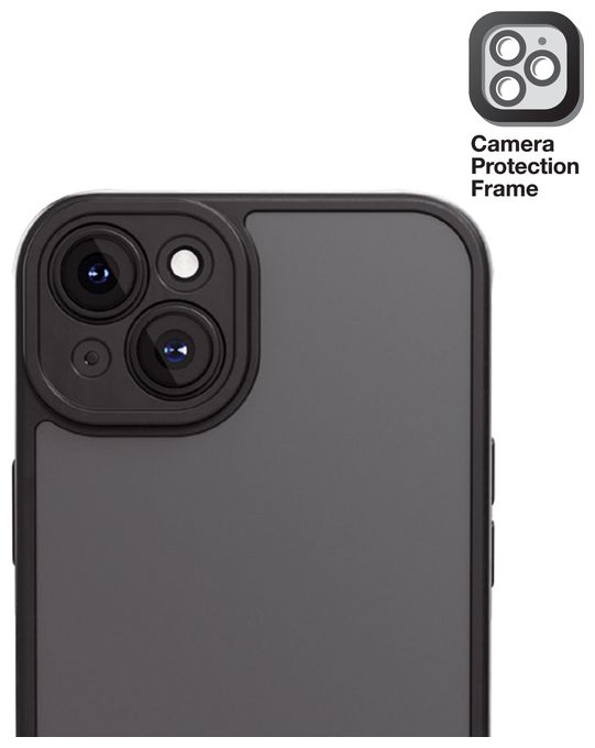 Cover für Apple iPhone 15 Plus (Schwarz, Transparent) Frosted 